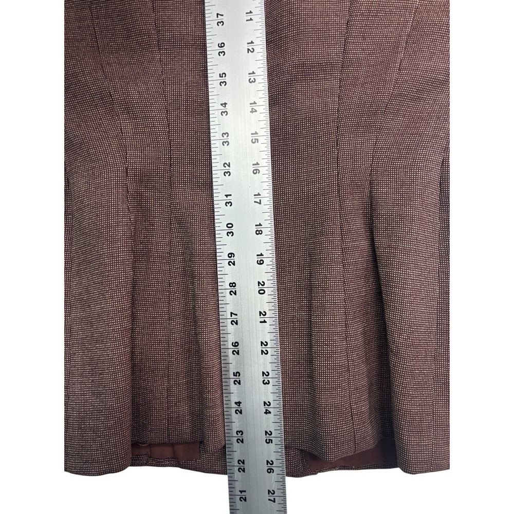 vtg 1940s Womens Small 6 Brown Birdseye Tweed Peplum Tailored Jacket Blazer - Picture 8 of 14